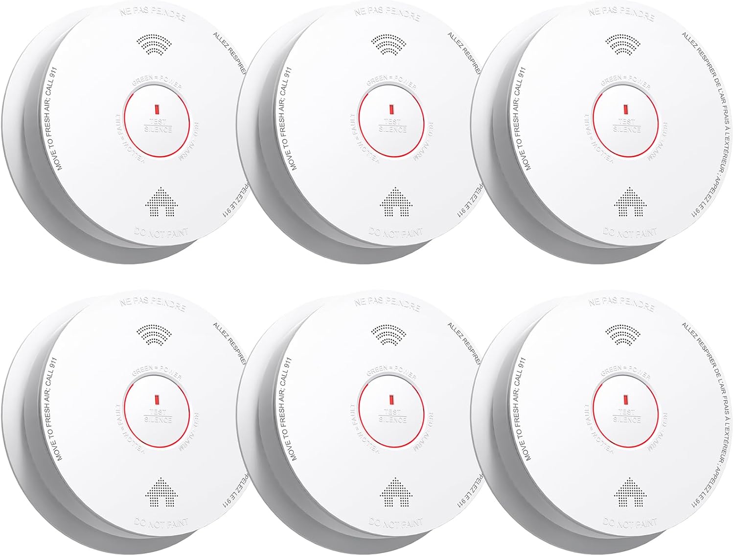 Smoke Detectors with 10 Year Battery and Voice Alert for Safety