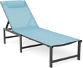 Chaise Lounge Chair Outdoor - Adjustable Aluminum Patio Lounger