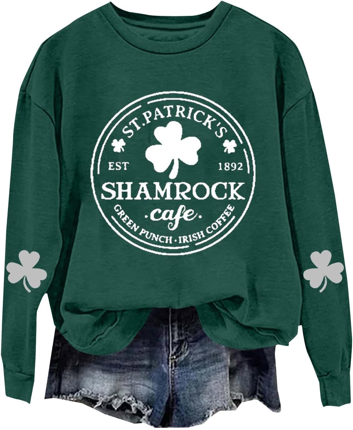 Irish Shamrock Long Sleeve Sweatshirt - Trendy 2025