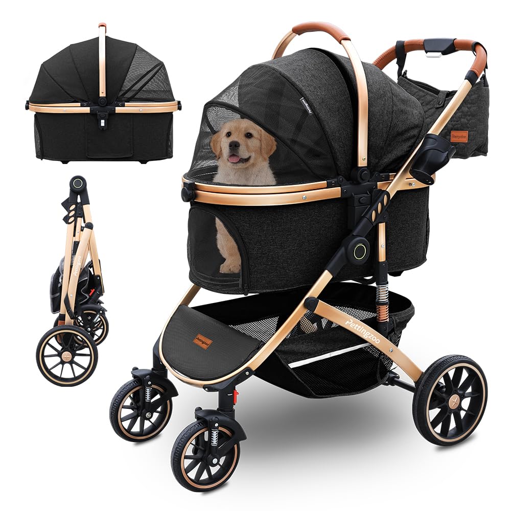 Pettingzoo Dog Stroller with 4 Wheels for All Pets Up to 60 lbs