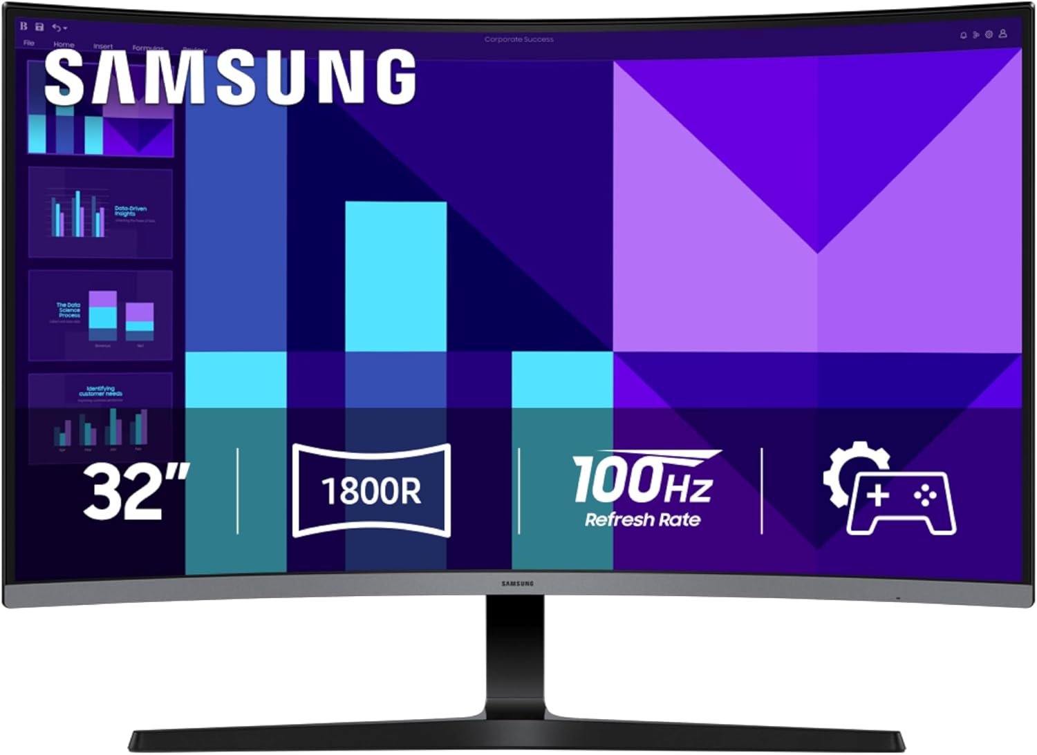 Samsung 32-inch Curved Monitor with 100Hz Refresh Rate