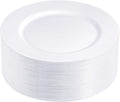 N9R 100PCS White Disposable Plates, 10.25 Heavy Duty, Elegant Party Plates