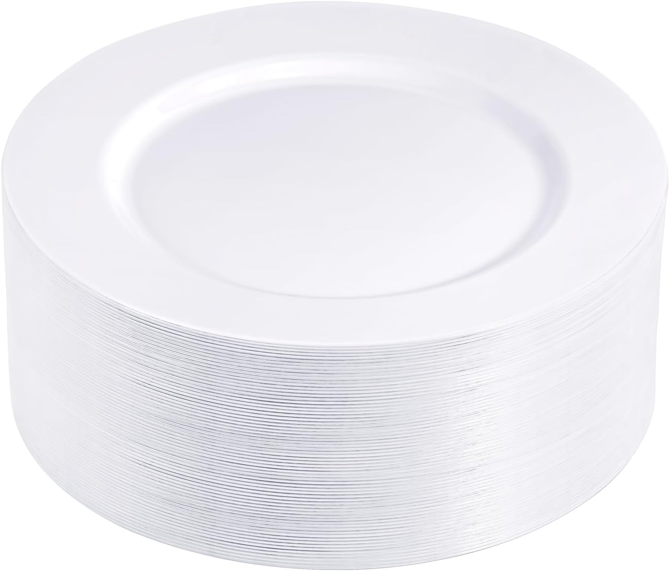 N9R 100PCS White Plastic Plates for Elegant Party Events