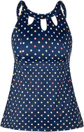 Halter High Neck Tankini Top with Key Hole - Modest Swimwear