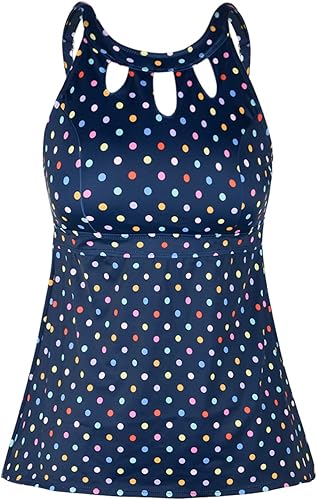Septangle Women's Halter High Neck Tankini Top for Stylish Swim