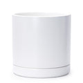 D'vine Dev 10 Inch Ceramic Planter Pot with Saucer - Modern Indoor Pot
