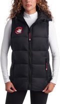 Womens Quilted Puffer Vest - Hooded Sleeveless Jacket, Warm