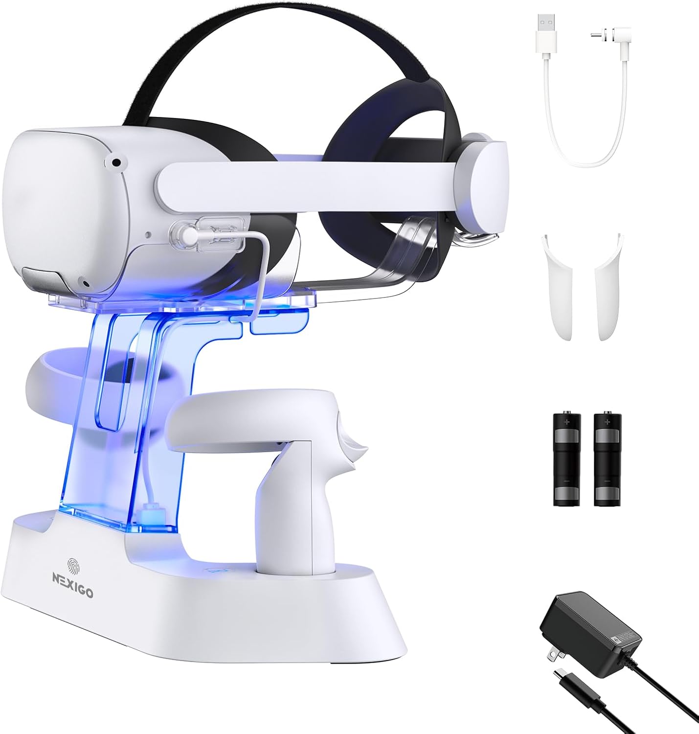 NexiGo Enhanced Charging Dock for Oculus Quest 2 with LED Light