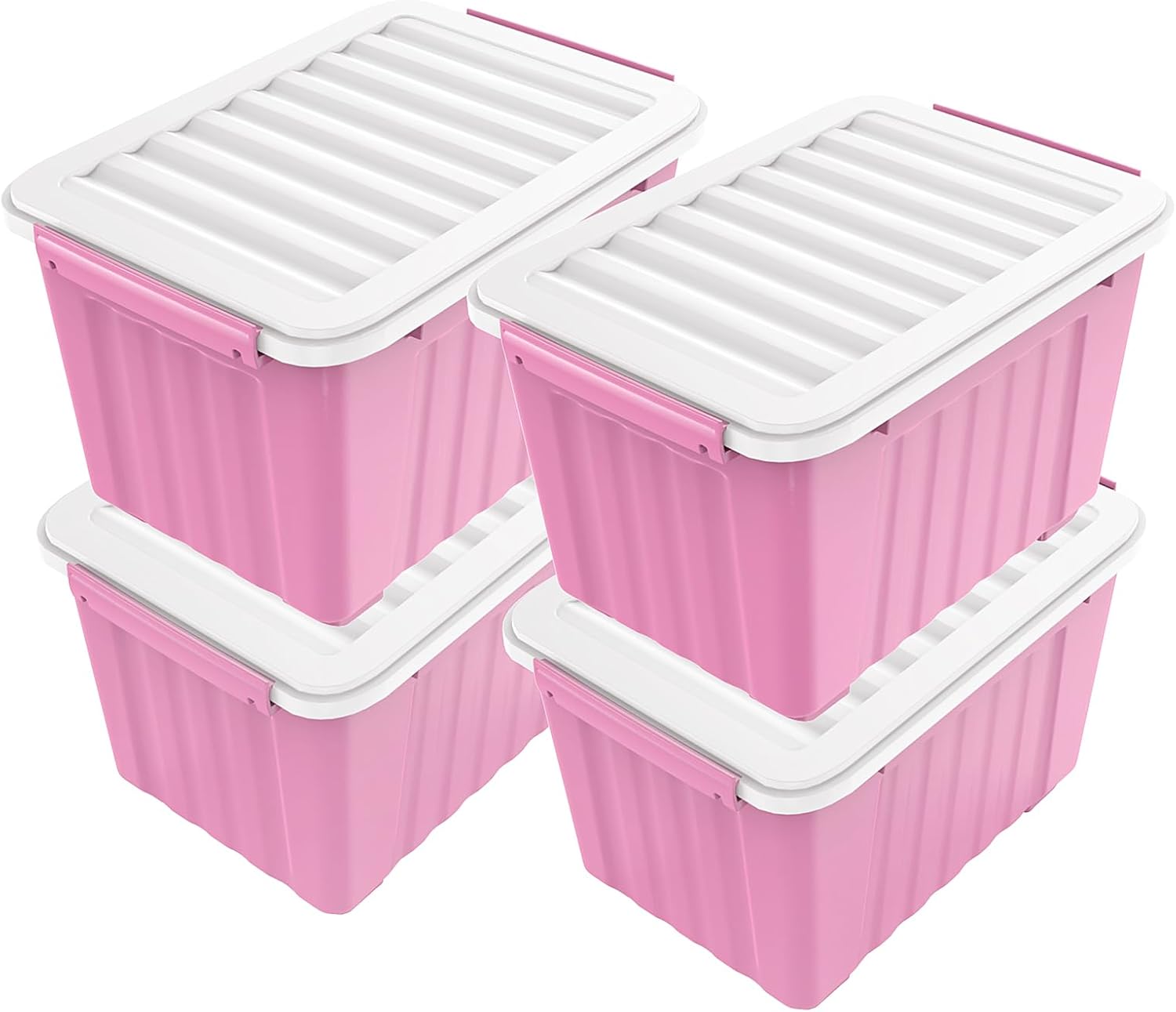 Nazhura Plastic Storage Bin - Stackable and Nestable Boxes