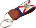 Leather Hand-Stitched Needlepoint Key Fob - Durable Gift Choice