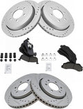 TRQ Front & Rear Ceramic Pads & Performance Rotors w/Fluid - Complete