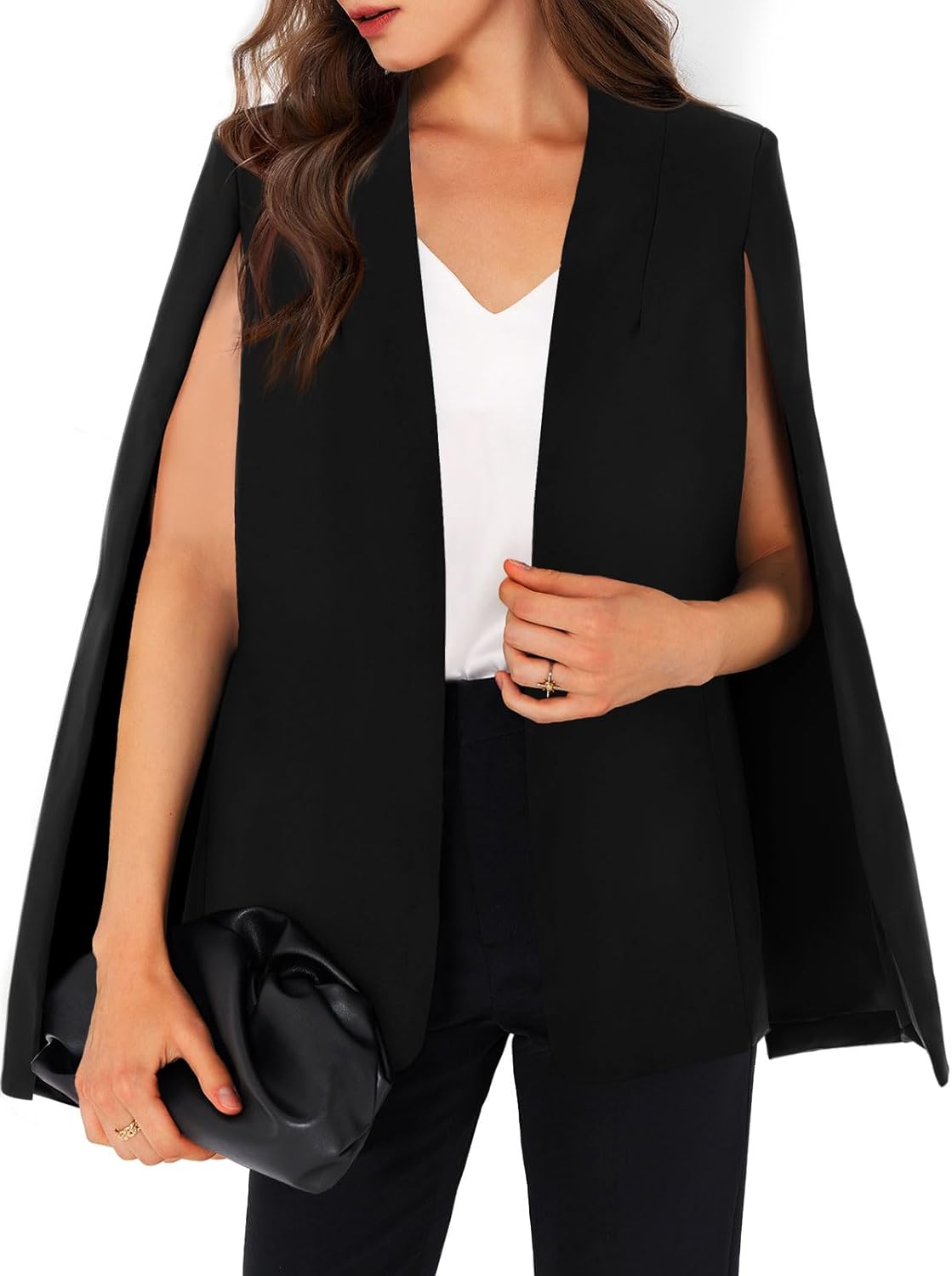 GAMISOTE Womens Cape Blazer for Elegant Work and Casual Wear