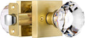 Glass Crystal Door Knobs Interior Satin Brass - Elegant Hallway