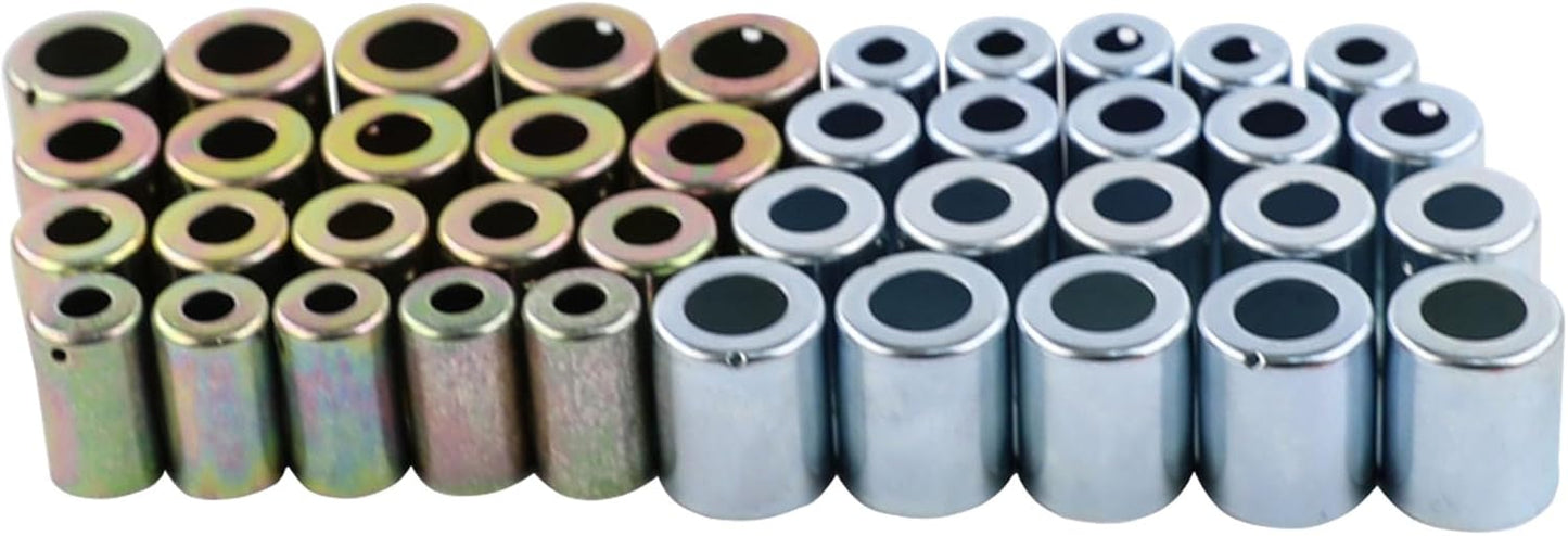 40PCS Hose Ferrule Set for Sizes #6, #8, #10, #12 - Zinc Coated