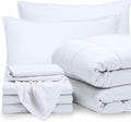 Split King 8 Piece Comforter & Sheet Set - Ultra-Soft White