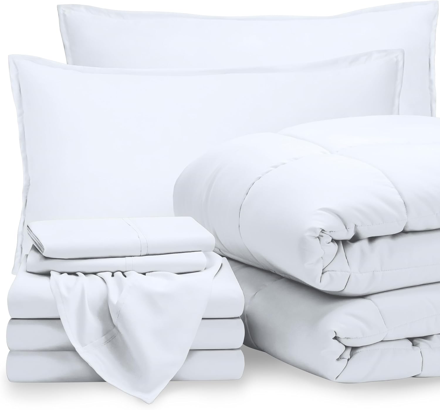 Bare Home Bed-in-A-Bag 8 Piece Comforter Set for Split King