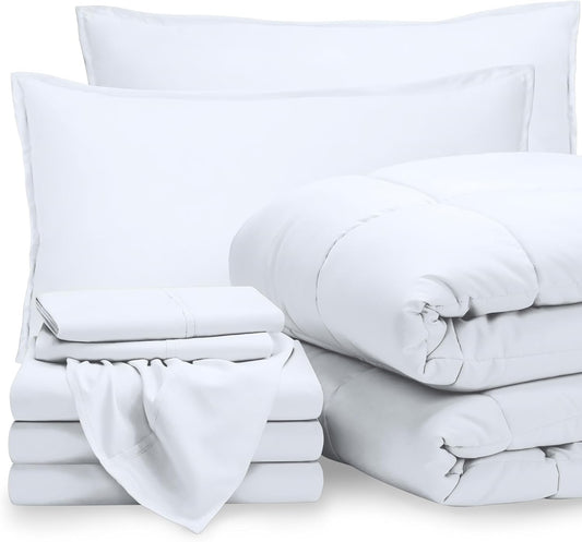 Bare Home Bed-in-A-Bag 8 Piece Comforter Set for Split King