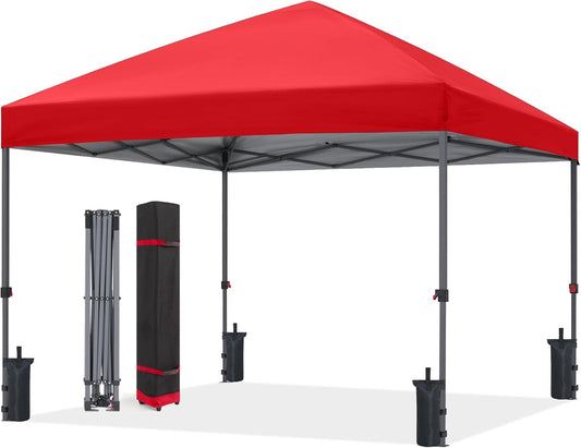 ABCCANOPY 10x10 Red Portable Canopy with Sandbags