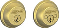 SCHLAGE Double Cylinder Deadbolt Satin Brass - Secure, Easy Install