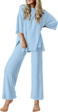 Ekouaer Lounge Sets for Women Short Sleeve Tops and Long (Style THJJ)