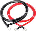 2 AWG Battery Cables 5FT Pure Copper with 3/8 in Lugs - Durable Power