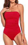 One Piece Tummy Control Swimsuit Strapless Bandeau - Slimming Fit when
