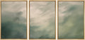 Soft Green Cloudscape Framed Wall Art Print Set - Tranquil Modern