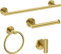 Brushed Gold Bathroom Accessories Set 4-Piece - Modern 18in Hardware