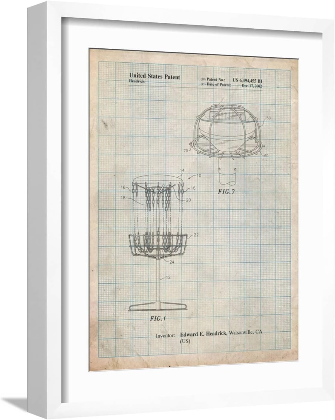 Vintage Disc Golf Basket Patent Print - 16 x 20