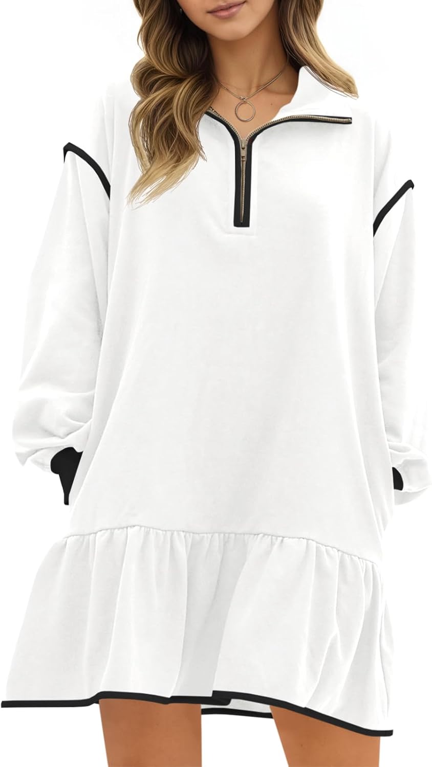 Wenrine Womens Oversized Sweatshirt Dress for Fall Fashion