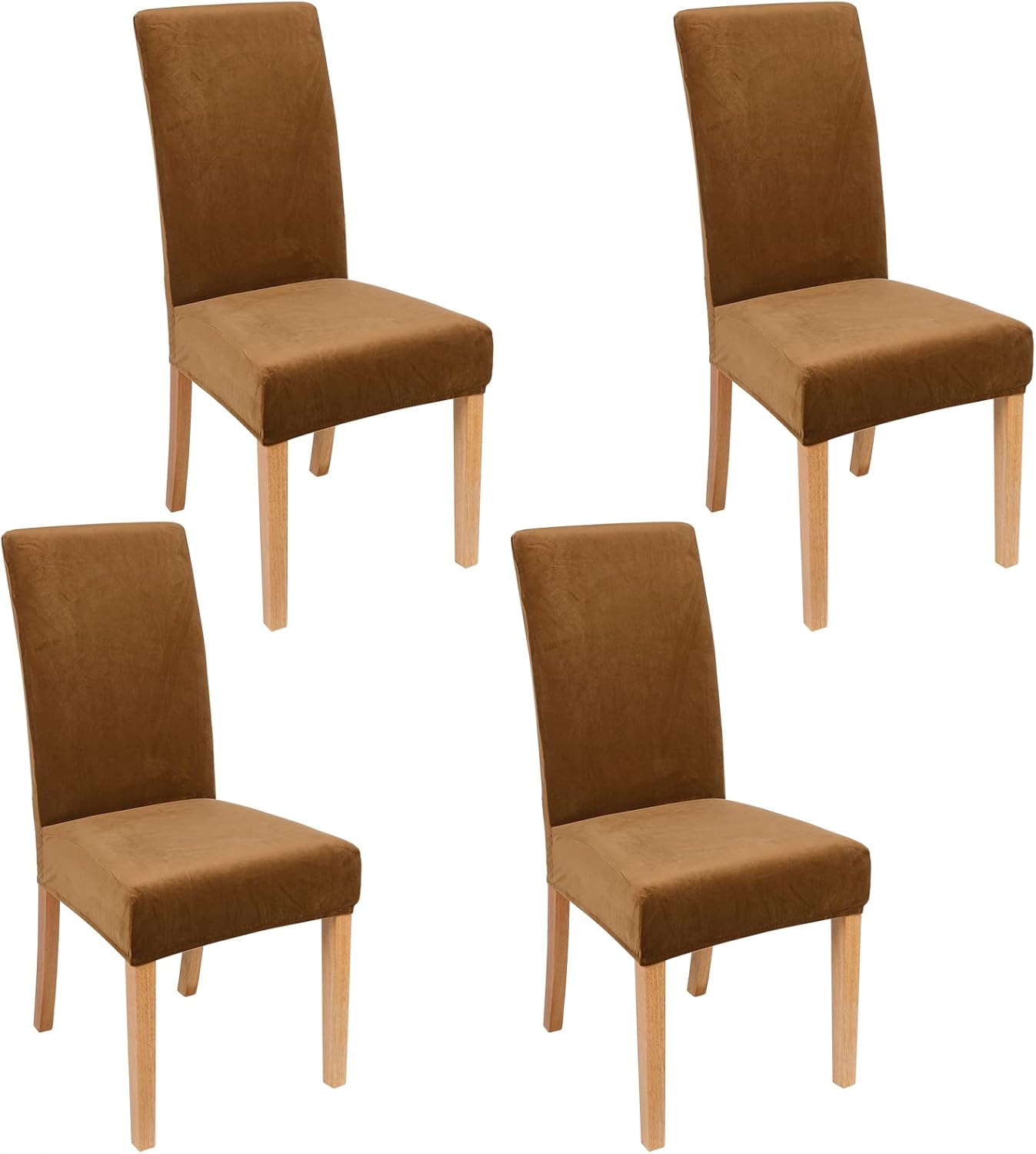 Smiry Velvet Stretch Chair Covers for Dining Room Set of 4
