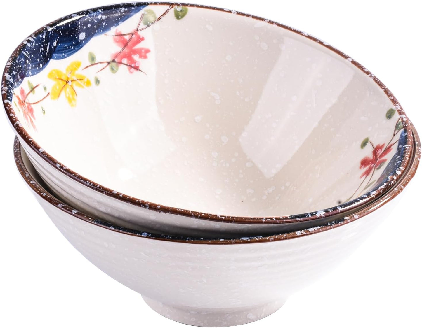 Handcrafted Floral Noodle Bowls - Microwave & Dishwasher Safe