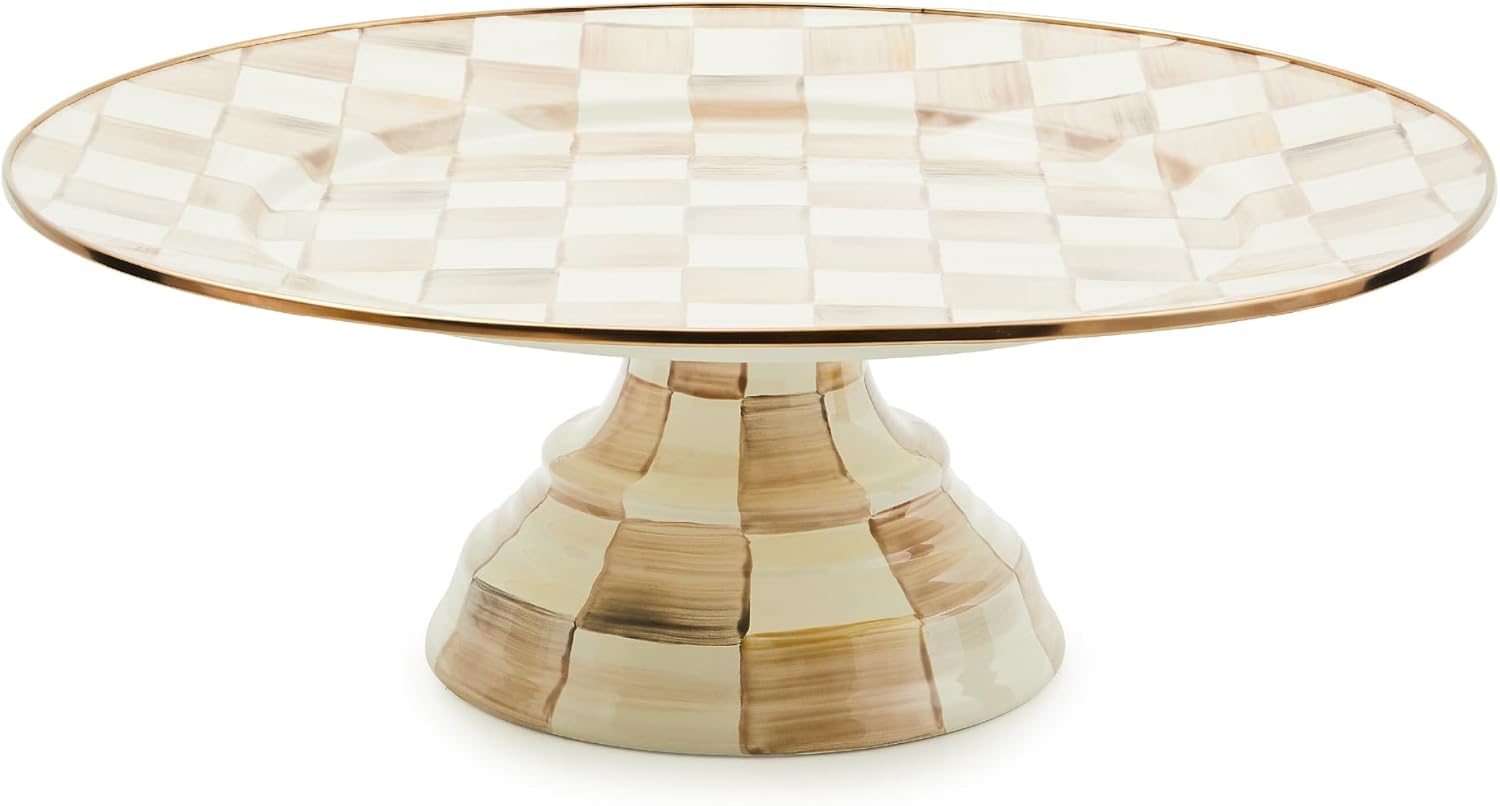 MACKENZIE-CHILDS Enamel Pedestal Platter for Elegant Serving