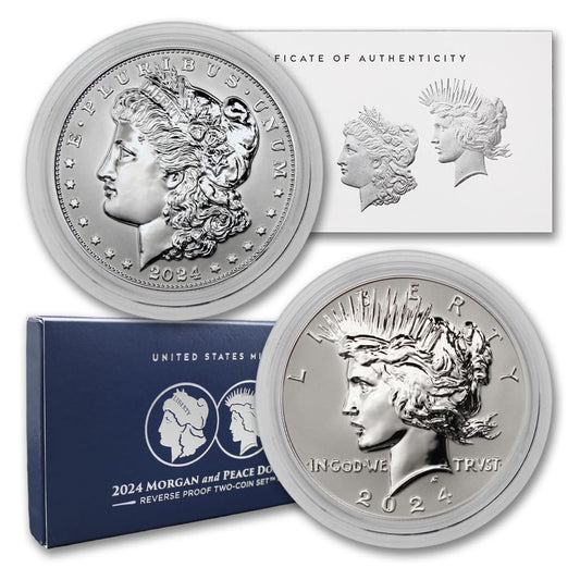 2024 S Set of American Silver Morgan and Peace Dollar Coins