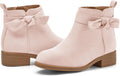 Girls Bow Knot Ankle Boots Low Chunky Heel - Comfortable (Style 4RRL)