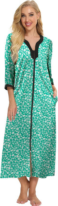 Bloggerlove House Dresses Zip Up Robe for Women - Soft Cotton stylish