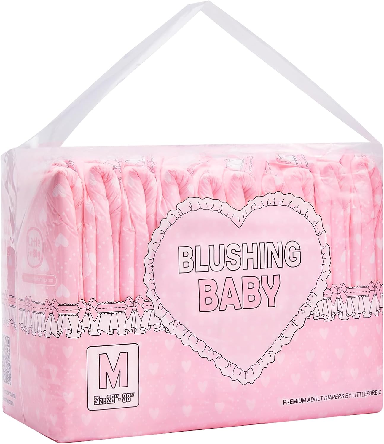 Littleforbig Printed Adult Brief Diapers - Blushing Baby Pink