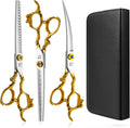 Dog Grooming Scissors Kit - Sharp 3 in 1 Grooming Set for Pets