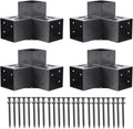 4x4 Pergola Brackets 3-Way Right Angle Corner Bracket - Durable