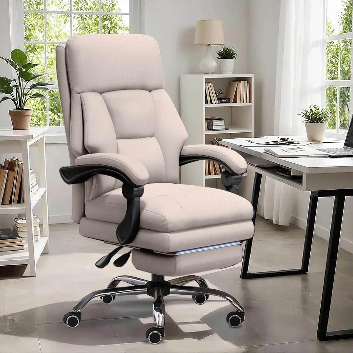 Executive Desk Chair with Foot Rest for All-Day Comfort