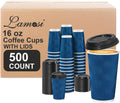 Lamosi Disposable Coffee Cups with Lids 16 OZ 500 Pack - Insulated