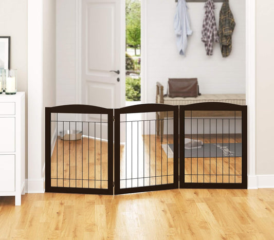 PAWLAND Extra Wide Freestanding Dog Gate - Pet Safety Fence