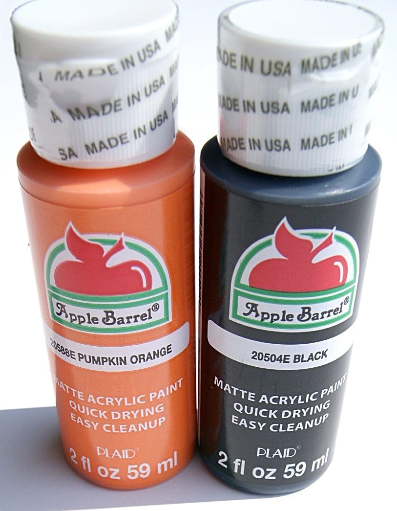 Vibrant Pumpkin Orange & Black Paint Bundle