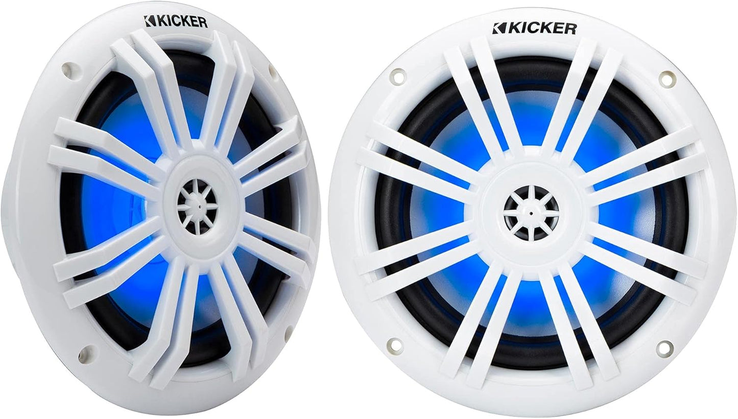 Enhance Your Marine Sound with LED Power: KICKER 6.5 Blue LED Speakers