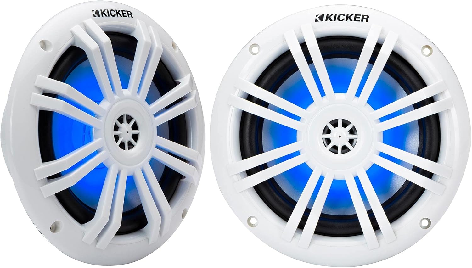 Enhance Your Marine Sound with LED Power: KICKER 6.5 Blue LED Speakers
