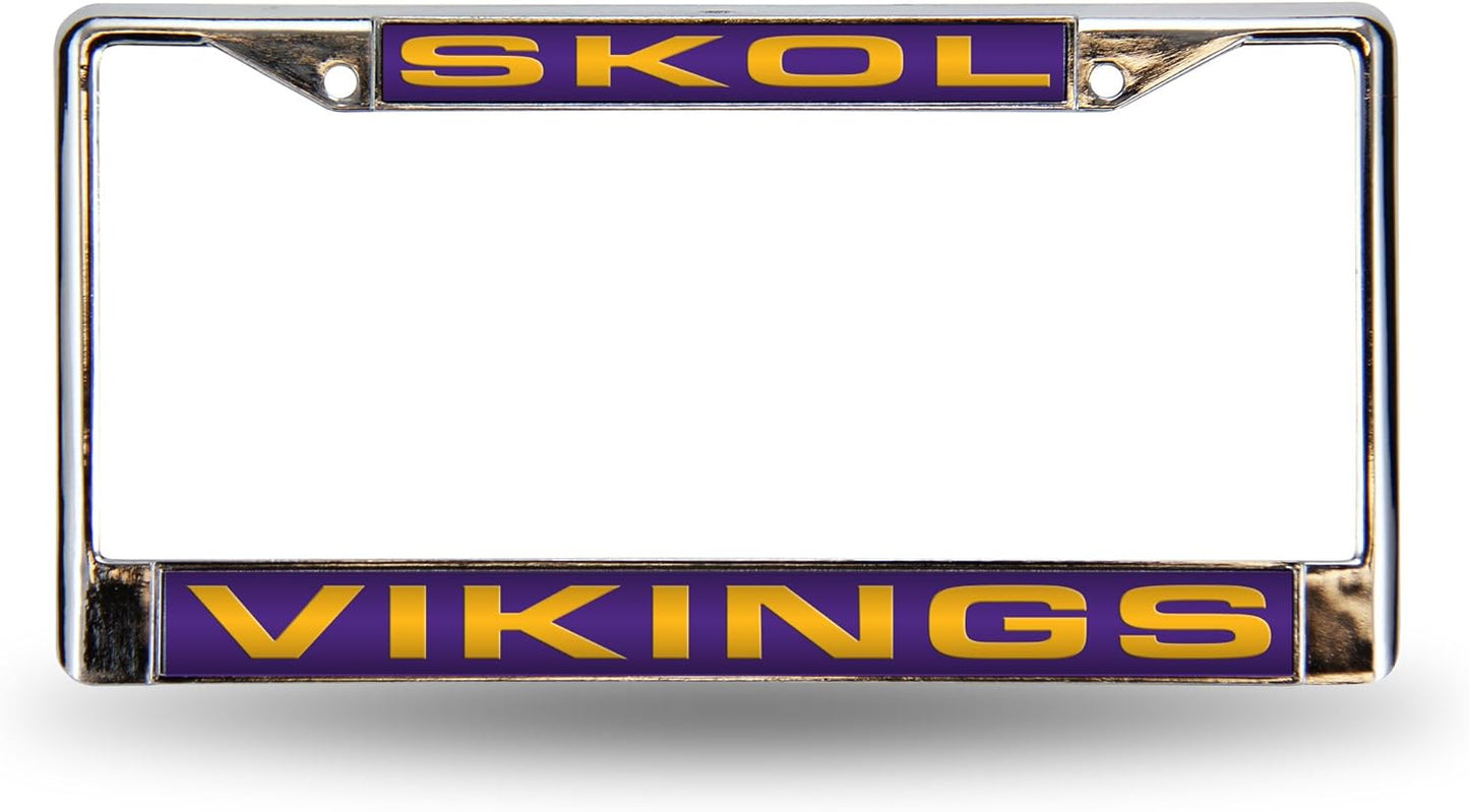 NFL Football Laser Cut Chrome Frame for Cars and Trucks