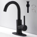 Black Bathroom Faucet Matte Black Single Handle Vanity Faucet - Modern