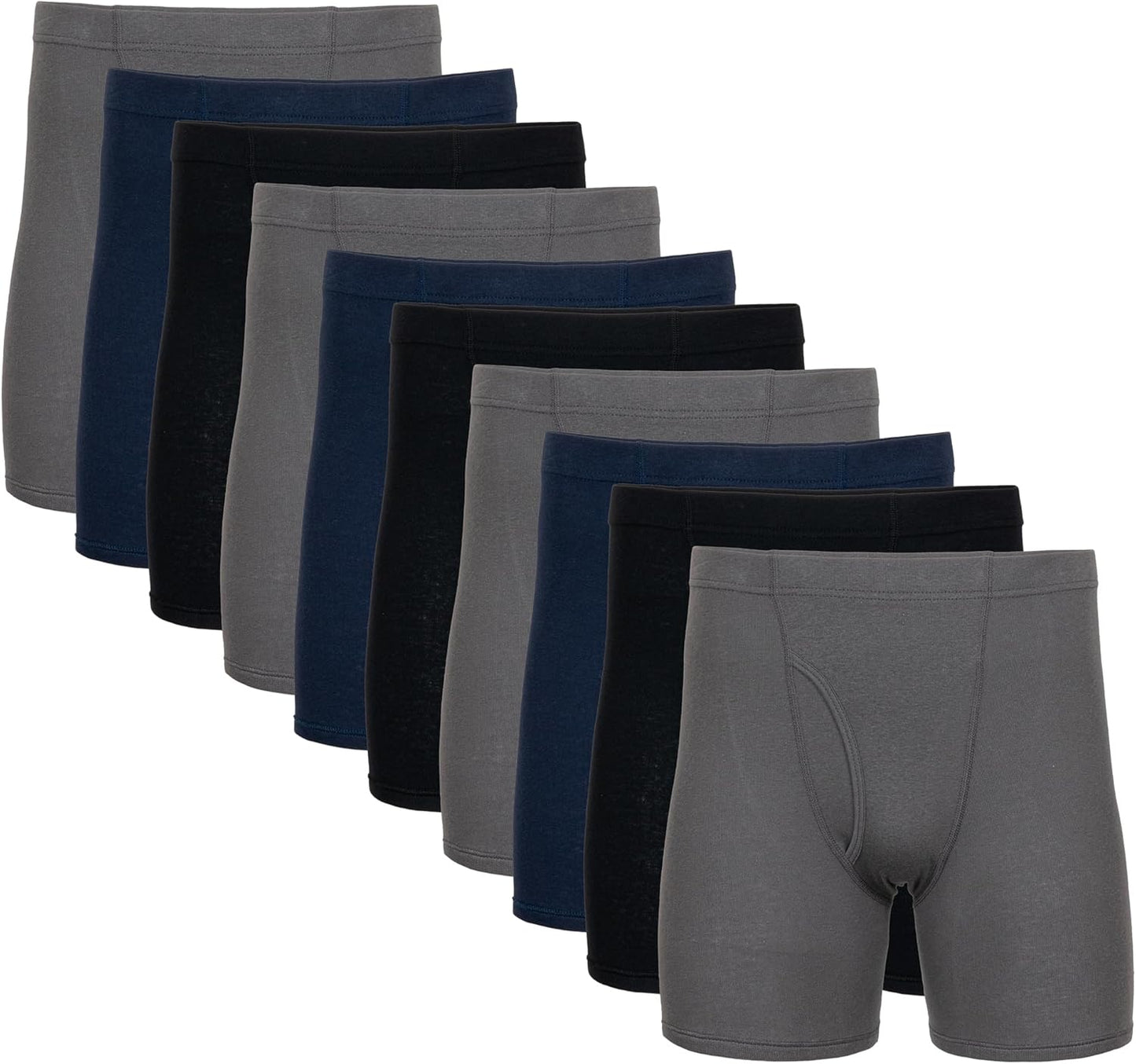 Gildan Men's Underwear Covered Waistband Boxer Briefs Multipack