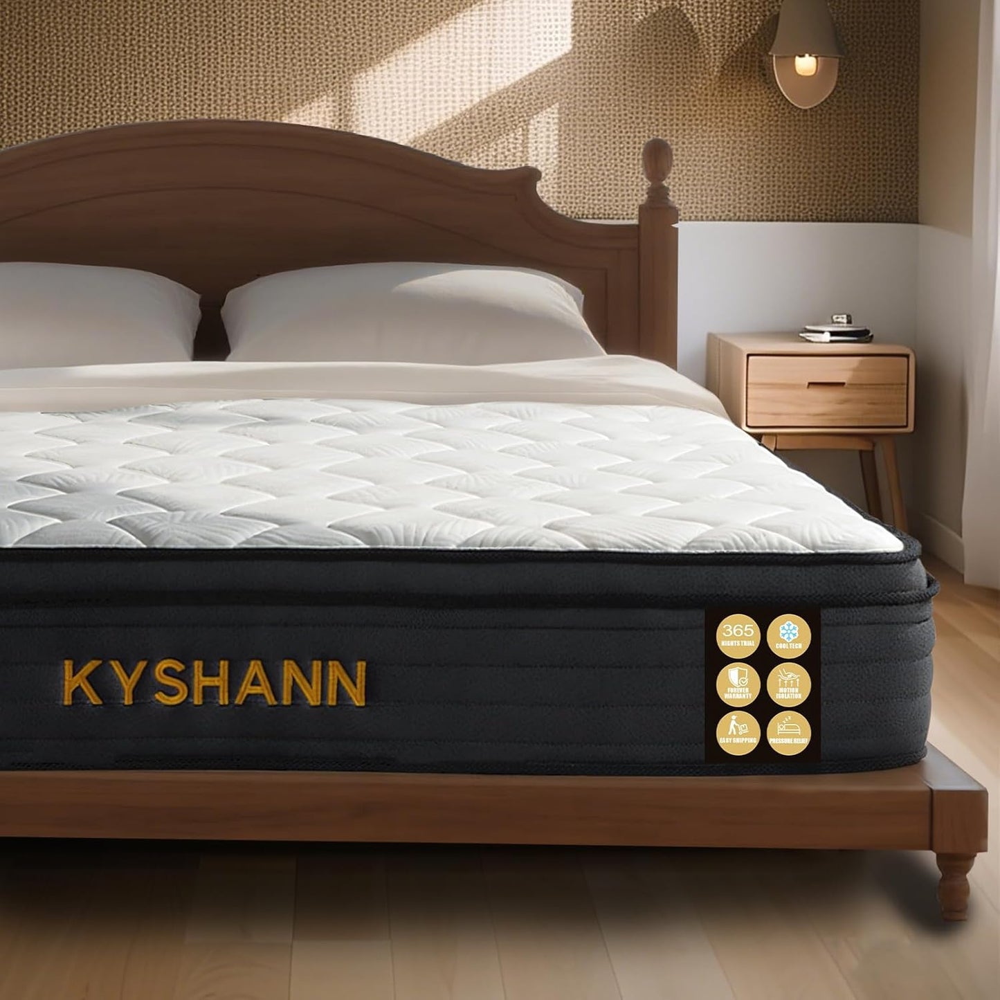 Queen Mattress with Hybrid Memory Foam & Pocketed Coils