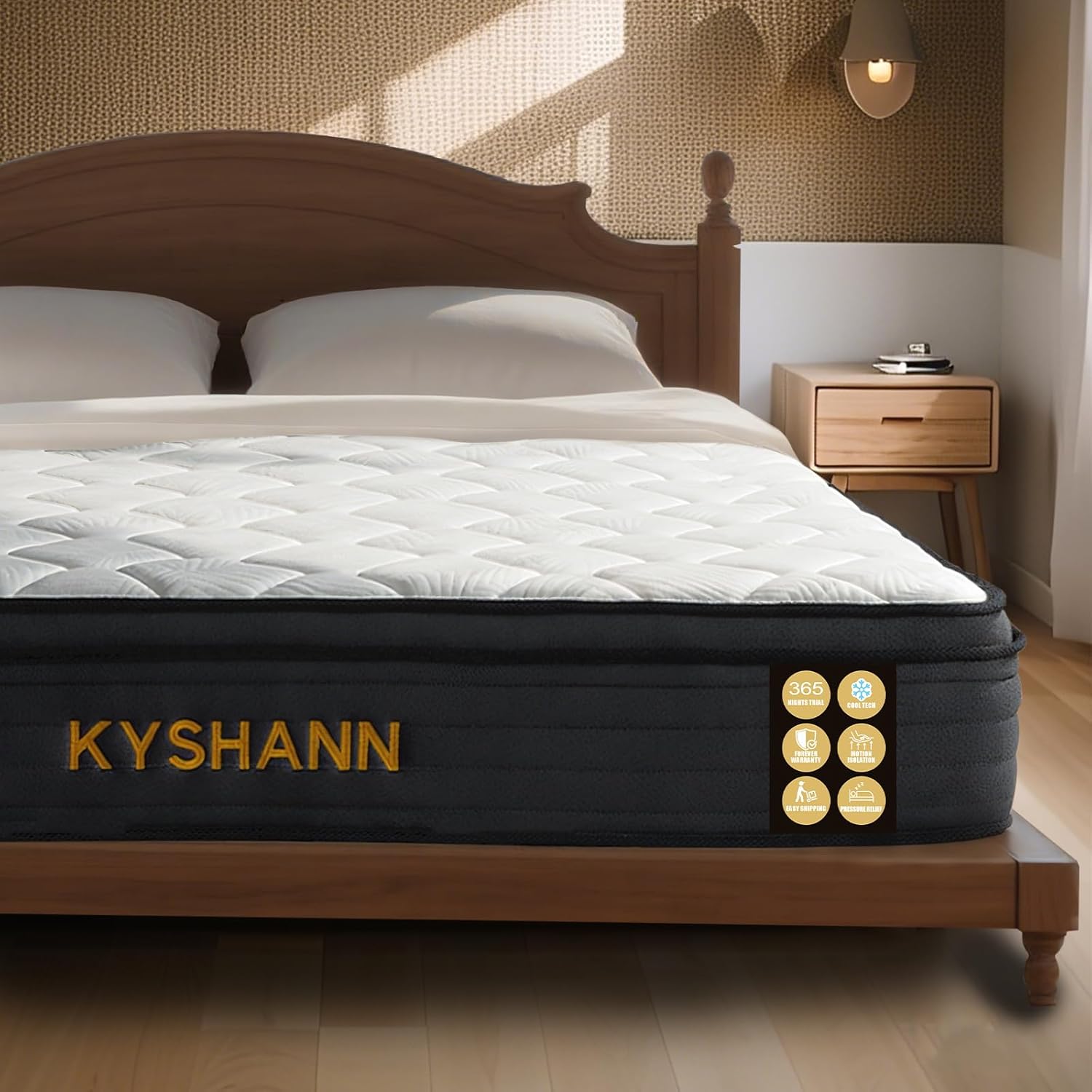 Queen Mattress with Hybrid Memory Foam & Pocketed Coils
